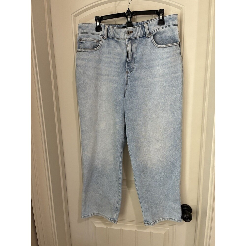 Talbots Jeans Womens 14 High Waist Straight Ankle  LIGHT WASH Jean Stretch